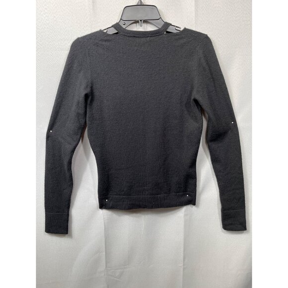 Versace Womens Black V Neck Long Sleeve Sweater Size 42 SKU 7360 - Picture 2 of 13